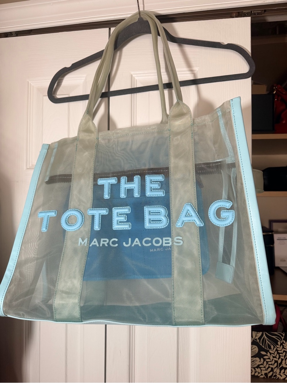 Marc Jacobs Pale Blue-Trim Clear Mesh Tote